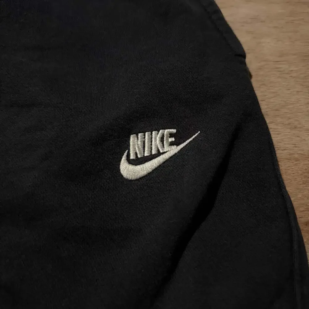 Nike Vintage Embroidered Swoosh Black Fleece Sweatpants Size L